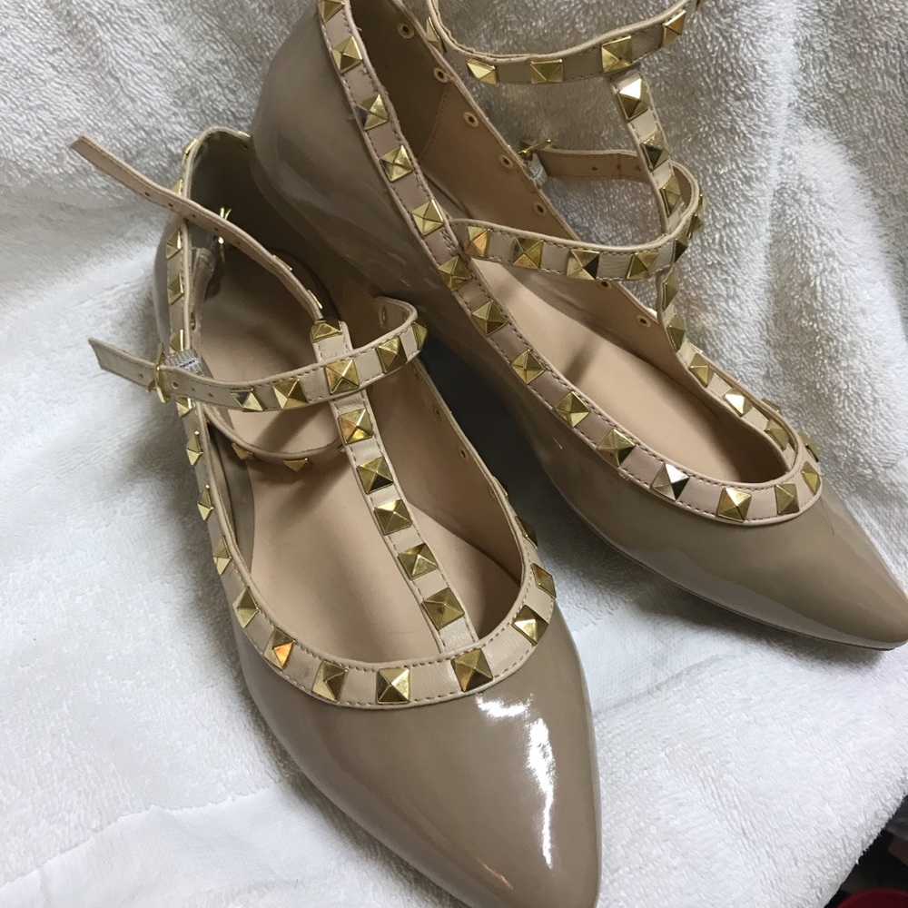 Studded ballerina flats
